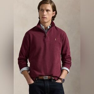 Ralph Lauren Men's Maroon Estate Rib Quarter Zip 2XL